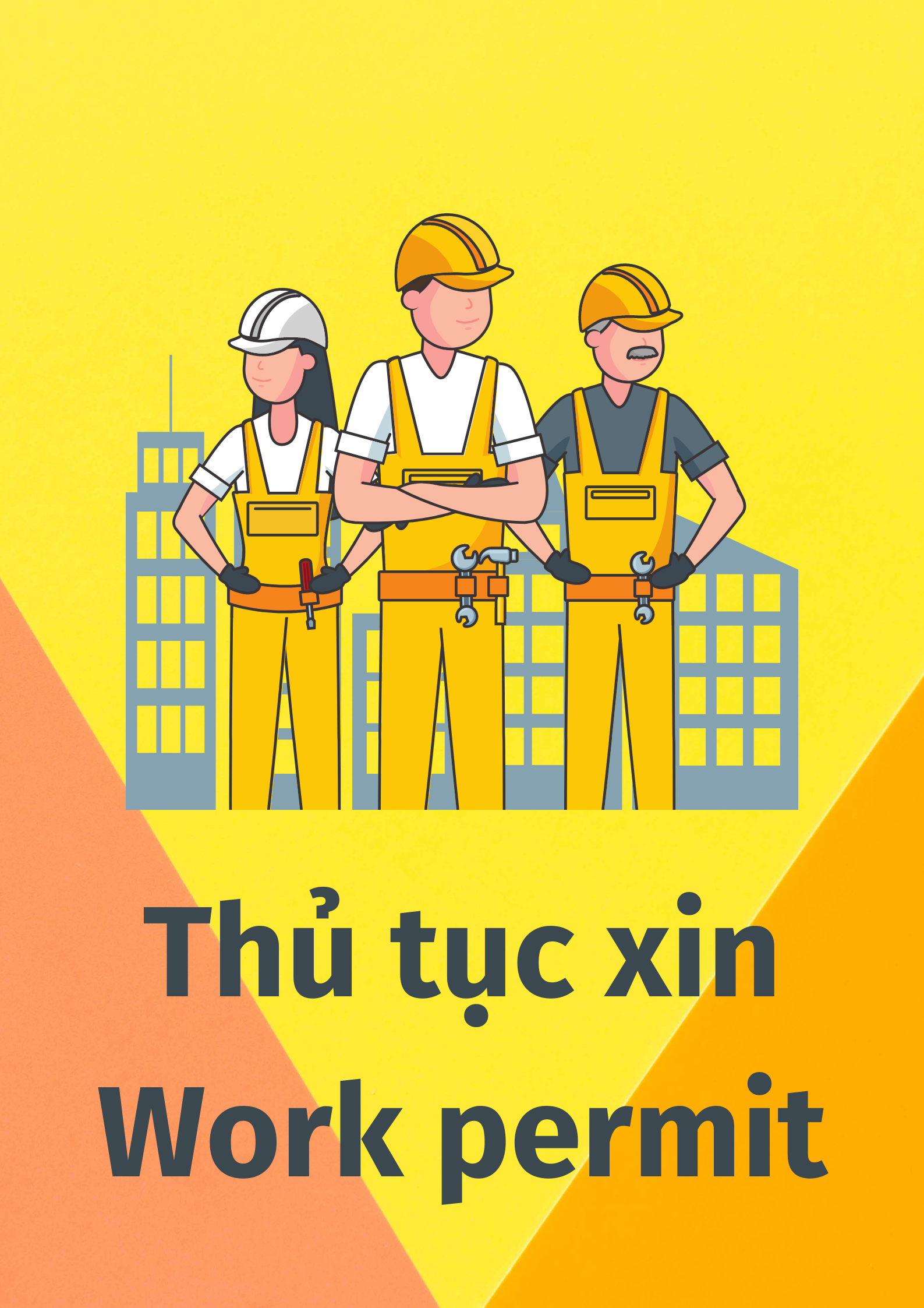 hình đồ hoạ 3 công nhân đứng khoanh tay